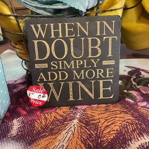 Decorative Sign with Gold Text